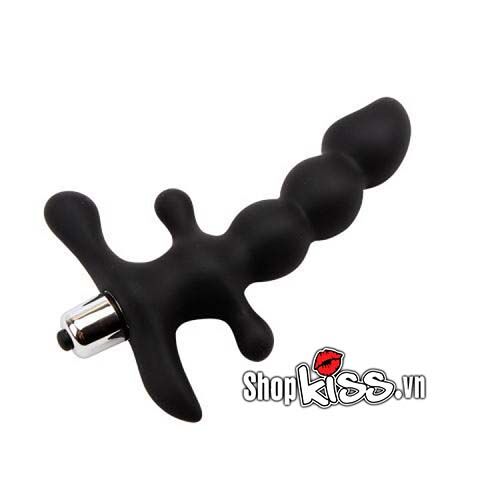 Dụng cụ mát xa hậu môn Black Mont silicon rung chống nước