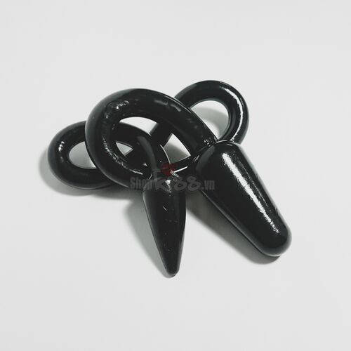 FAAK Double-ended Black Soft Silicone Dildo for Lesbians