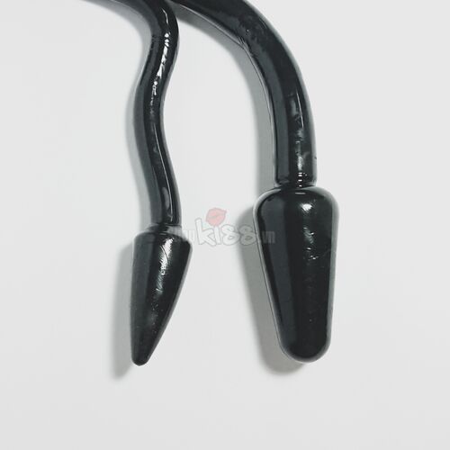 FAAK Double-ended Black Soft Silicone Dildo for Lesbians