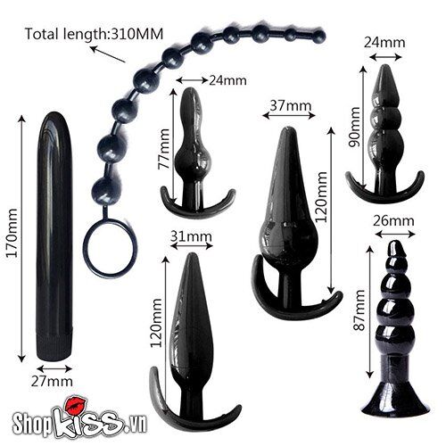 Bộ dụng cụ kích thích cặp đôi silicon 10 món cao cấp an toàn da