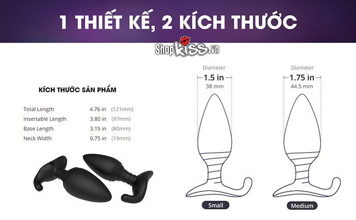 Lovense Hush App-Controlled Rechargeable High-Power Anal Plug