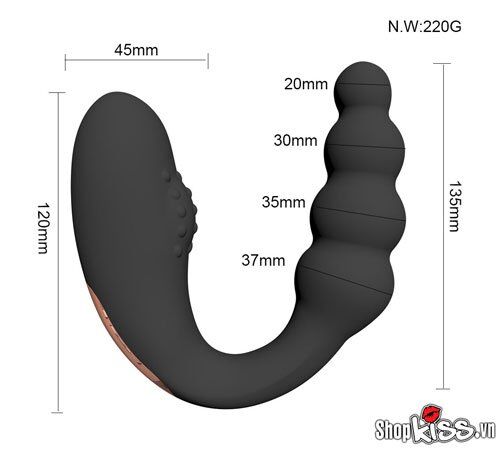 Máy rung massage hậu môn hai đầu chữ U Faak siêu kích thích