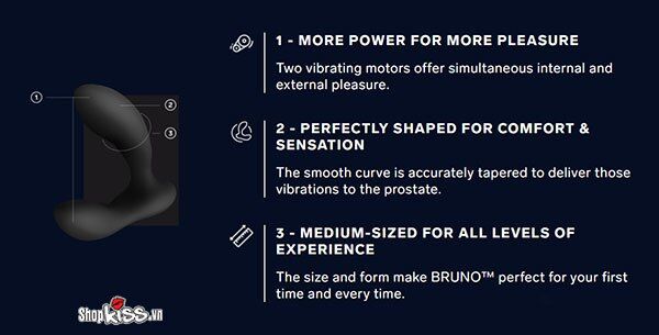 Lelo Bruno Premium Silicone Prostate Anal Massager Black