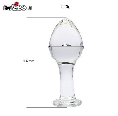 Phích cắm hậu môn thủy tinh trong suốt cho Gay, an toàn, kích thích