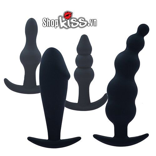 Set of 4 Flexible Anal Plugs Prostate Stimulator for Men