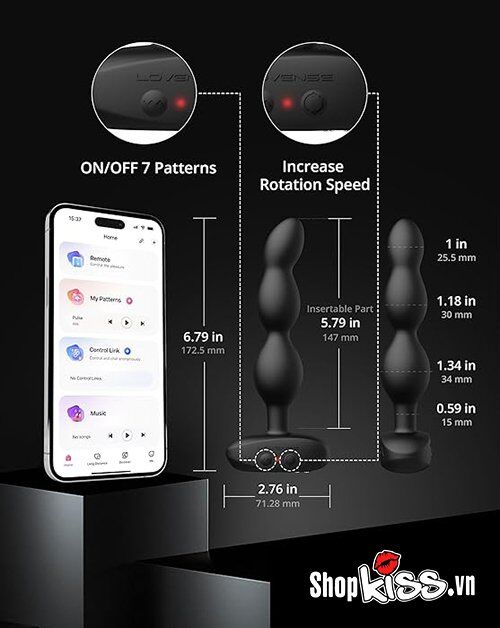 Dụng cụ kích thích hậu môn Lovense Ridge cao cấp điều khiển app dễ dùng