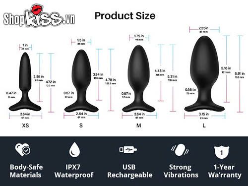 Dụng cụ Lovense Hush 2 kích thích hậu môn điều khiển app tiện lợi