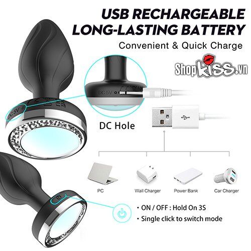 Phích cắm hậu môn Colorful Dream phát sáng dễ dùng hấp dẫn