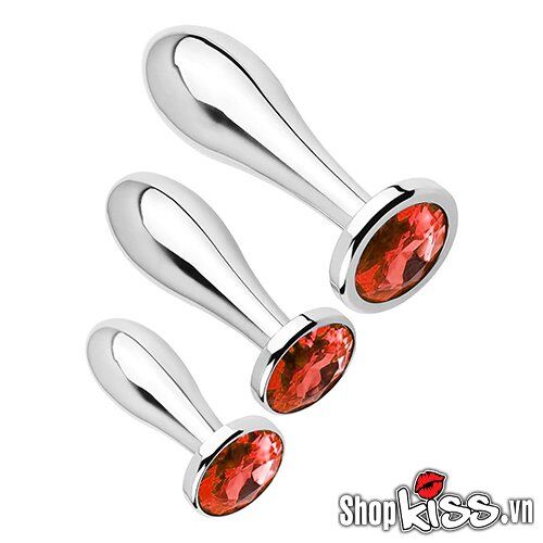 Set of 3 Metal Water Drop Shaped Anal Plugs
