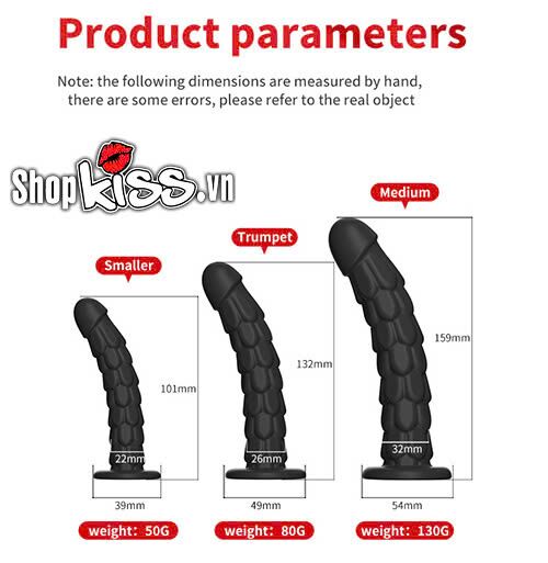 Set of 3 Silicone Fish Scale Anal Dildos Small