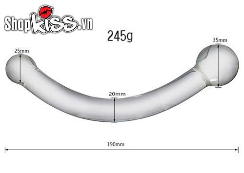 Glass Double Ended Anal Plug Prostate Massage Clear