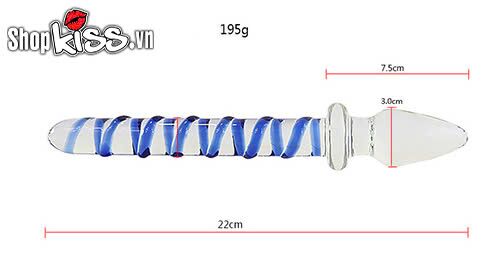 Dụng Cụ Kích Thích Hậu Môn 2 Đầu Thủy Tinh Cao Cấp An Toàn