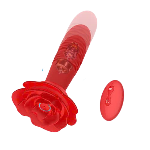 Dụng cụ kích thích hậu môn rung thụt Rose Anal Plug silicon ABS an toàn 