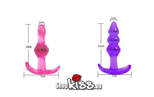 Small Soft Silicone Anal Massager Gay Friendly Purple Pink