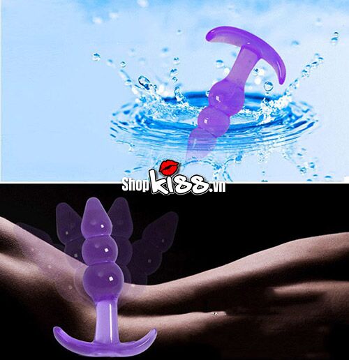 Small Soft Silicone Anal Massager Gay Friendly Purple Pink