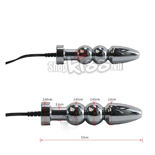 Dụng cụ kích thích hậu môn xung điện inox an toàn tăng khoái cảm