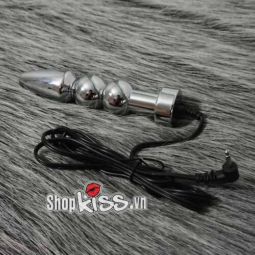 Dụng cụ kích thích hậu môn xung điện inox an toàn tăng khoái cảm