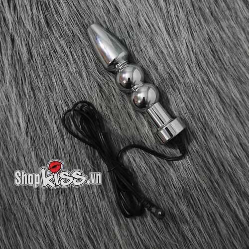Dụng cụ kích thích hậu môn xung điện inox an toàn tăng khoái cảm