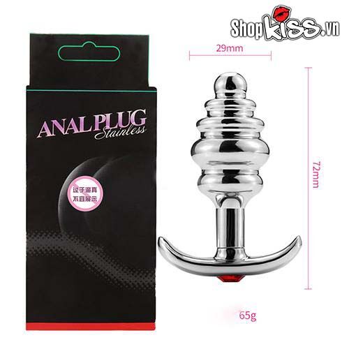 Spiral Gemmed Metal Anal Plug Prostate Sex Toy for Men