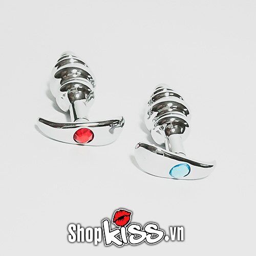 Spiral Gemmed Metal Anal Plug Prostate Sex Toy for Men