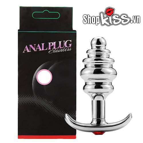 Spiral Gemmed Metal Anal Plug Prostate Sex Toy for Men