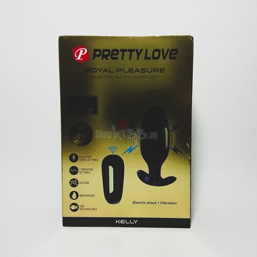 Dụng cụ xung điện kích thích hậu môn mạ vàng 24K - Pretty Love Kelly khuyến mãi