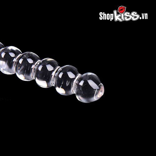 Glass Anal Bead Plug Set 15cm Transparent Safe Prostate Stimulator
