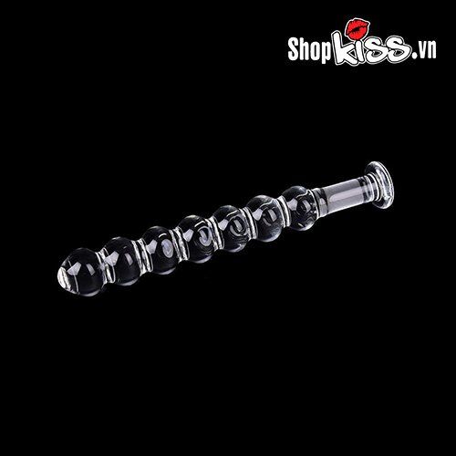 Glass Anal Bead Plug Set 15cm Transparent Safe Prostate Stimulator