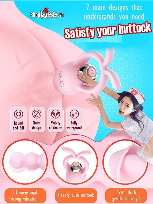 Dụng cụ hậu môn Leten rung mạnh tai thỏ kích thích siêu phê