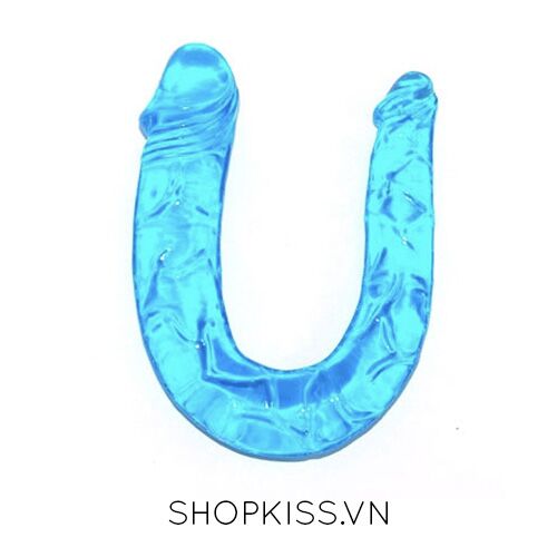 Dương vật 2 đầu trong suốt Double Dong sextoy les kích thích an toàn