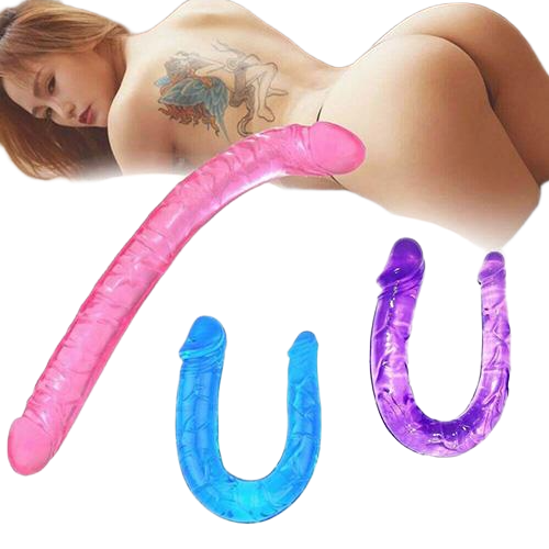 Dương vật 2 đầu trong suốt Double Dong cho cặp đôi đồng tính nữ 