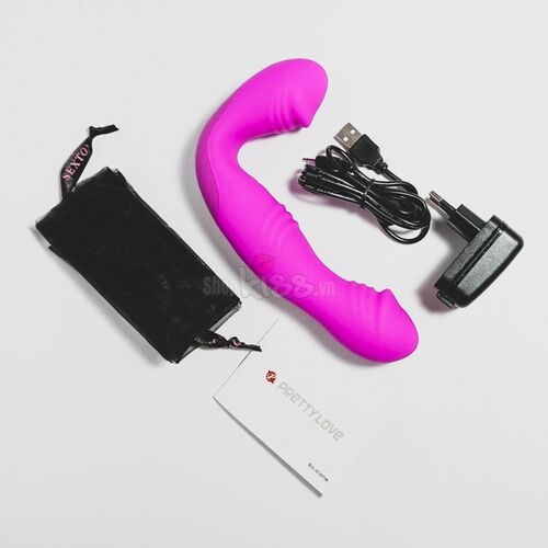 Dương Vật Giả Silicon Hai Đầu 30 Chế Độ Rung Prettylove Angelo