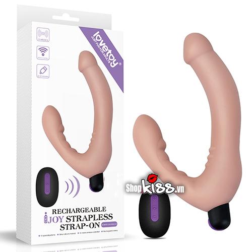 Dương vật 2 đầu LoveToy siêu mềm mịn có rung điều khiển xa giá tốt