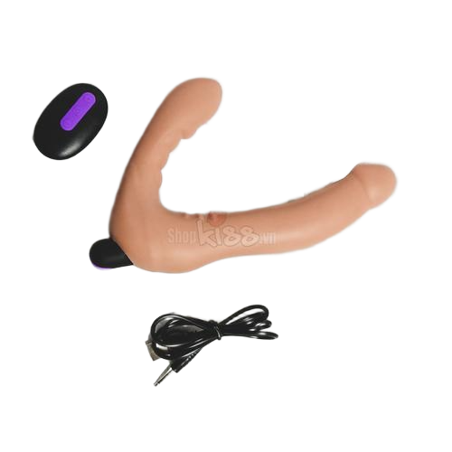 Dương vật 2 đầu LoveToy mềm mịn rung điều khiển từ xa 