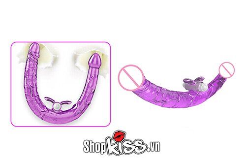 Dương vật giả 2 đầu rung nhánh cao cấp kích thích cực mạnh cho Les