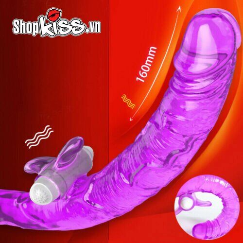Dương vật giả 2 đầu rung nhánh cao cấp kích thích cực mạnh cho Les