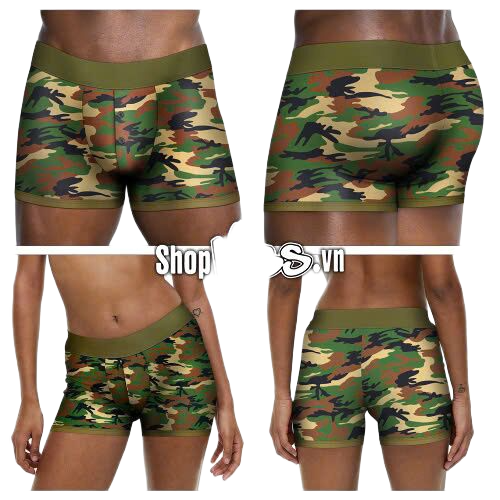 Quần short gắn dương vật Lovetoy Ingen Camo Strapon silicone mềm 