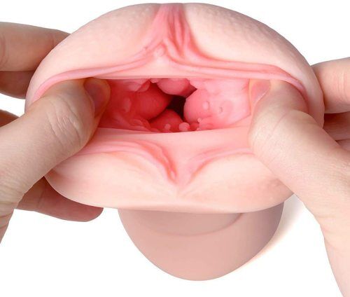 Âm Đạo Giả Hai Đầu Silicone TPE Môi Xinh Bướm Hồng Dùng Nhiều Lần