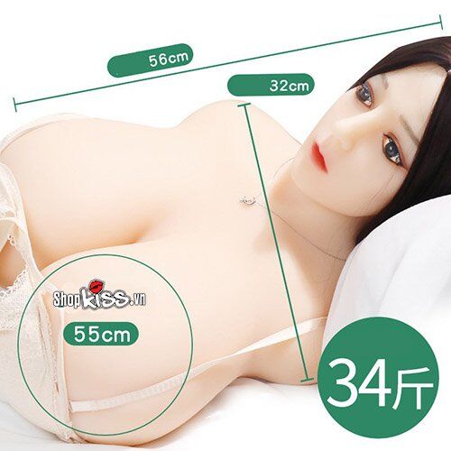 Búp Bê Tình Dục Bán Thân Mặt Vú To Silicone TPE Cao Cấp