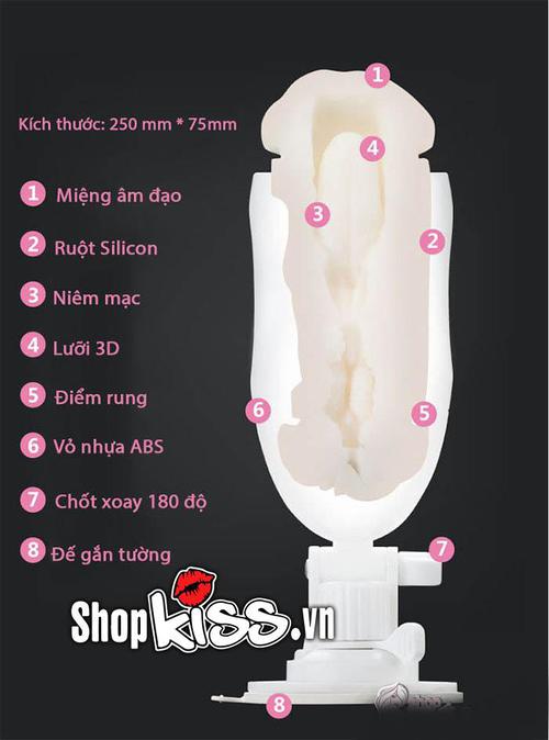 Cốc Thủ Dâm 2 Đầu Gắn Tường Xoay 180 Độ Tăng Khoái Cảm