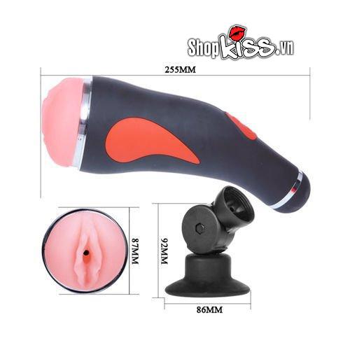 Âm đạo giả gắn tường Young Cyclone ABS silicon đa chế độ rung thủ dâm