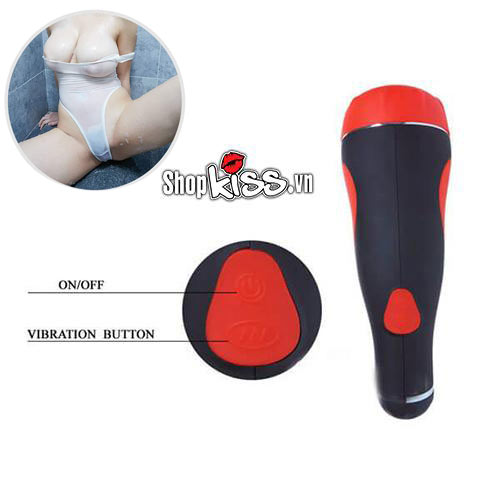 Âm đạo giả gắn tường Young Cyclone ABS silicon đa chế độ rung thủ dâm