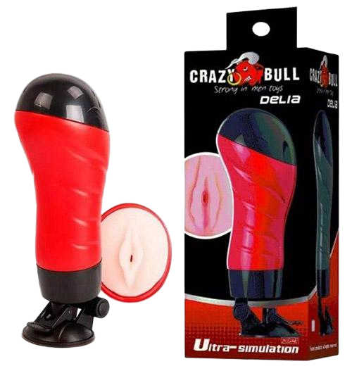 Âm đạo gắn tường rung Crazy Bull Delia ABS TPR cao cấp 