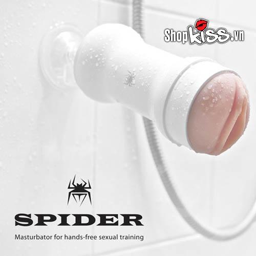 Âm đạo giả gắn tường Spider silicone cao cấp mềm mại giải tỏa 