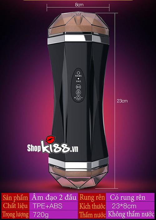 Âm đạo giả 2 đầu rung mạnh silicon mềm mại cho nam cực phê