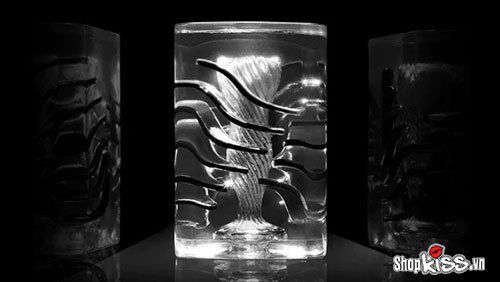 Âm đạo giả Tenga Crysta Leaf trong suốt silicon đàn hồi an toàn