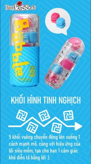 Cốc thủ dâm Tenga Bobble Crazy Cubes cao cấp Hút mạnh Mạnh mẽ