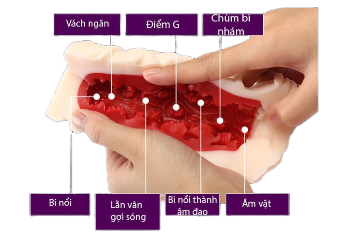 Âm đạo giả Leten silicon 3D mềm mại chống thấm rung sướng thật 