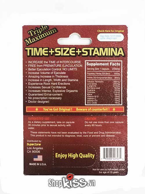 Cường dương kéo dài thời gian SuperZone thảo dược tăng sức bền