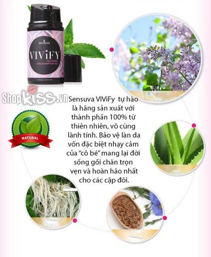 Gel se khít âm đạo Sensuva Vivify tăng khoái cảm tự nhiên